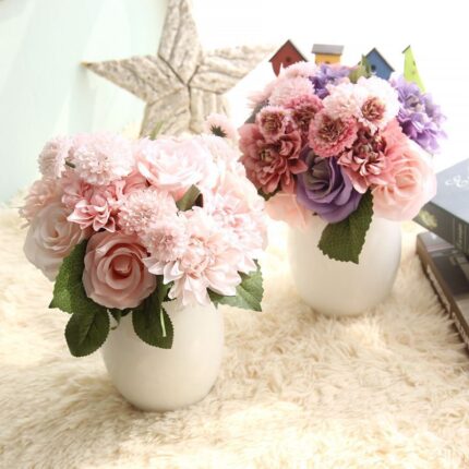 Dahlia rose bunch artificial flower
