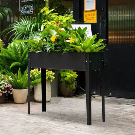 Outdoor Rectangular Iron Balcony Top Floor Flower Stand Planting Box