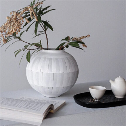 Retro Ceramic Vase White Hydroponic Flower Arrangement Living Room